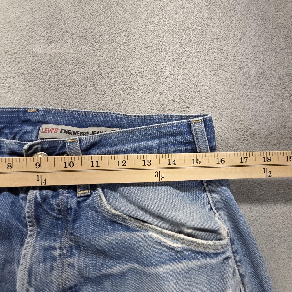 Vintage Levis Engineered Jeans Mens 31x27 Blue Twisted Button Fly Thrashed - Picture 3 of 16